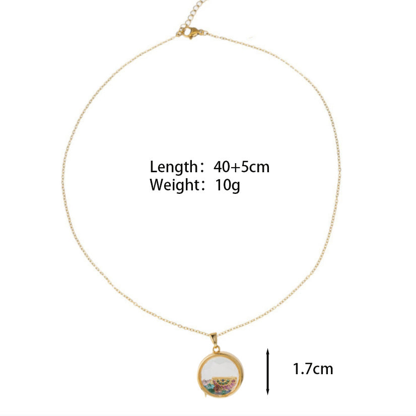 🌸 Pearl & Moon Locket Necklace – Layered Boho Keepsake