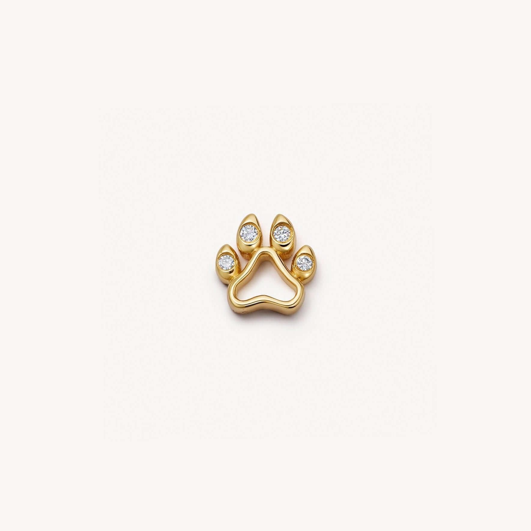 🐾 Gold Paw Print Charm – Pet Love Locket Filler
