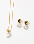 Pearl & 18k Gold Plated Jewelry Set