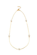 Pearl & Chain Link Necklace | 18k Gold Plated