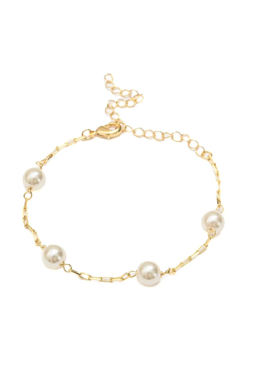 Pearl & Chain Link Bracelet | 18k Gold Plated