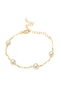 Pearl & Chain Link Bracelet | 18k Gold Plated