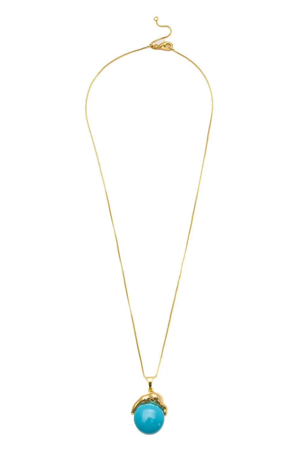 Turquoise Sphere Pendant Necklace | 18k Gold Plated