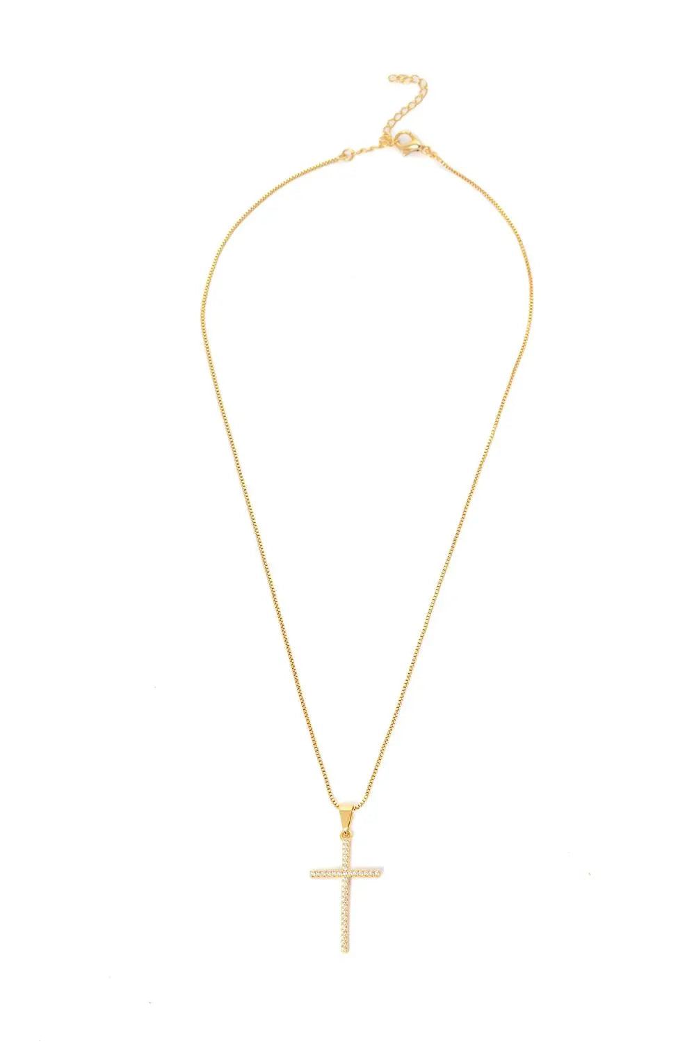 Delicate Cross Pendant Necklace | 18k Gold Plated