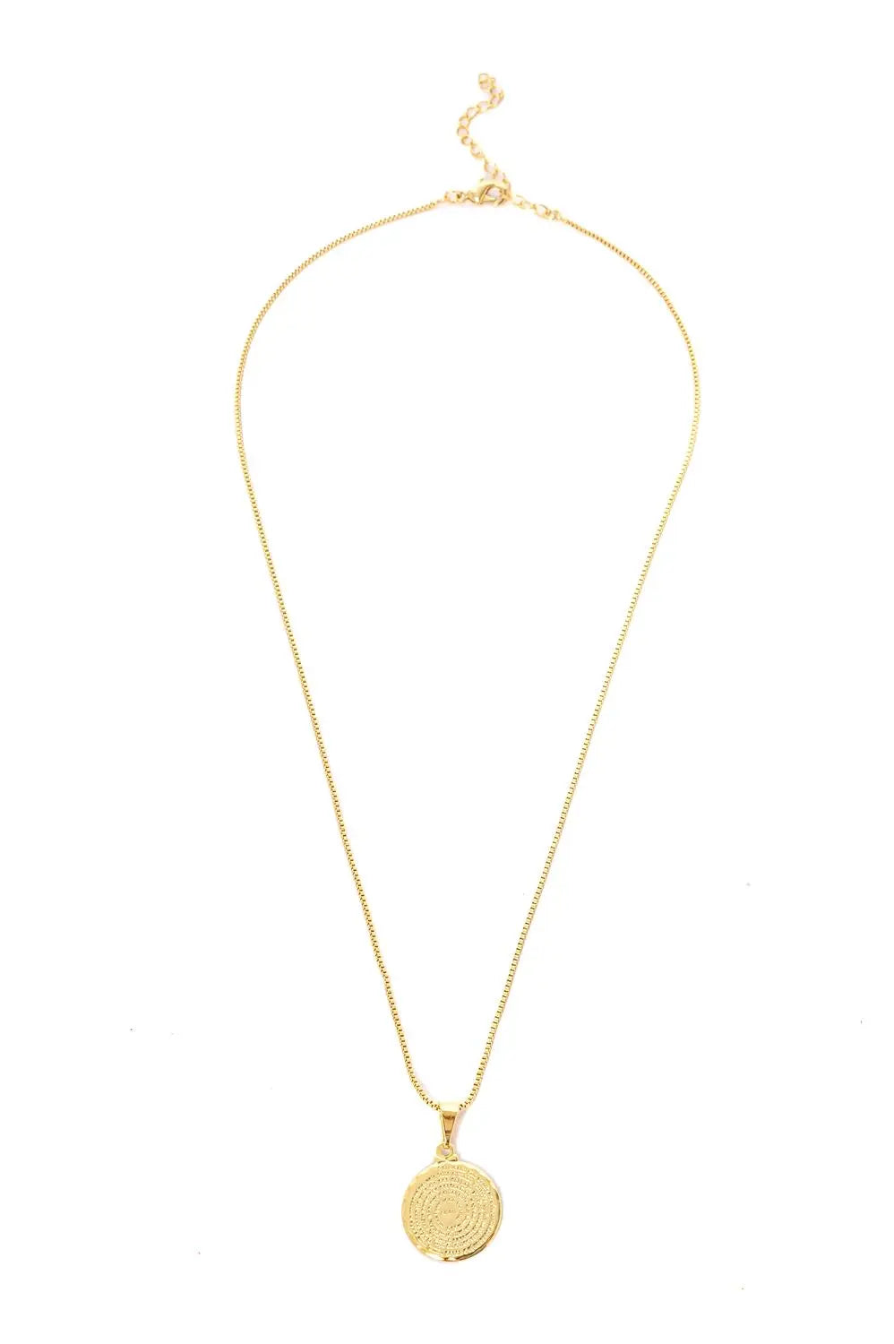 Lord's Prayer Coin Pendant Necklace | 18k Gold Plated
