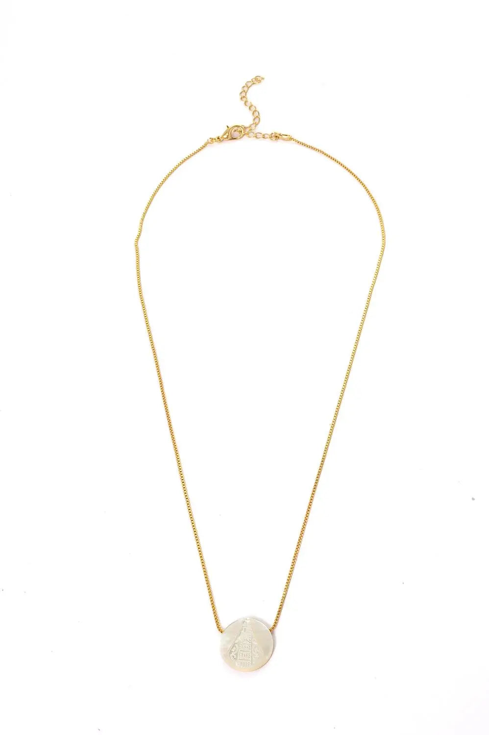 Our Lady Mother of Pearl Necklace | 18k Gold Plated