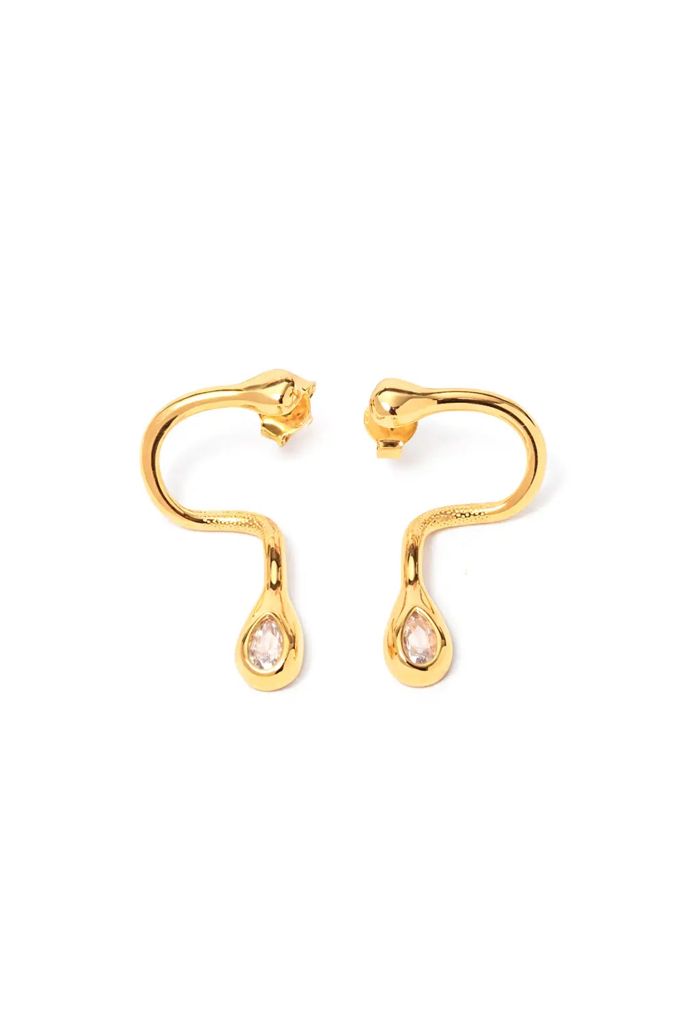 Sculptural Wave Drop Earrings | 18k Gold Plated