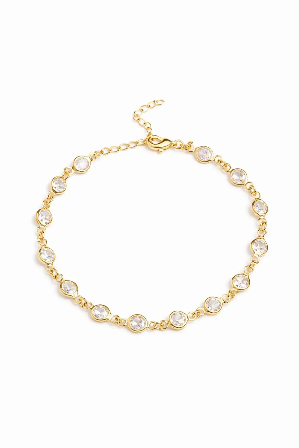 Round Zirconia Tennis Bracelet | 18k Gold Plated