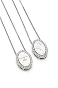 Mother & Daughter Always Together Necklace Set | White Rhodium Plated