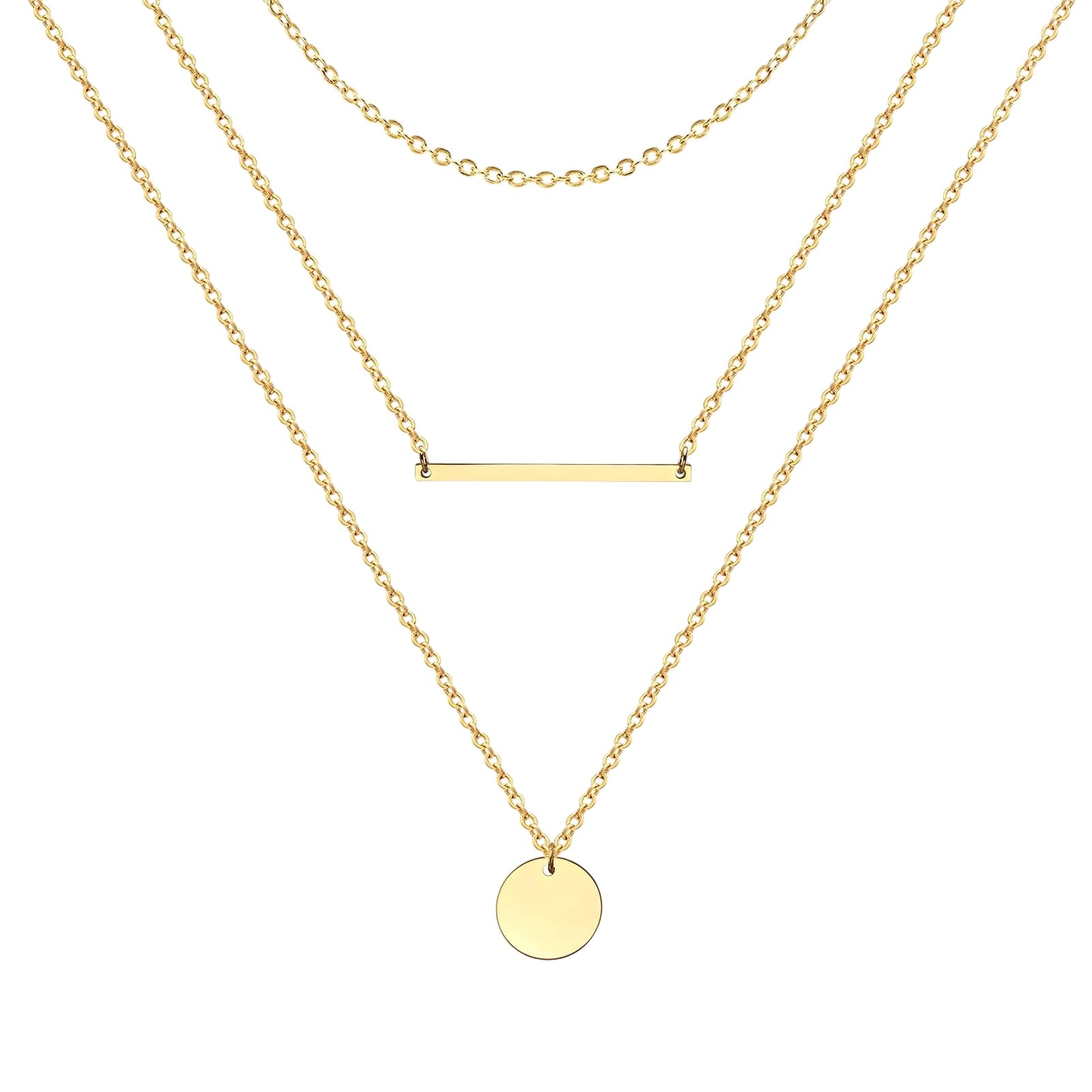 Elegant Layered Gold Necklace Set