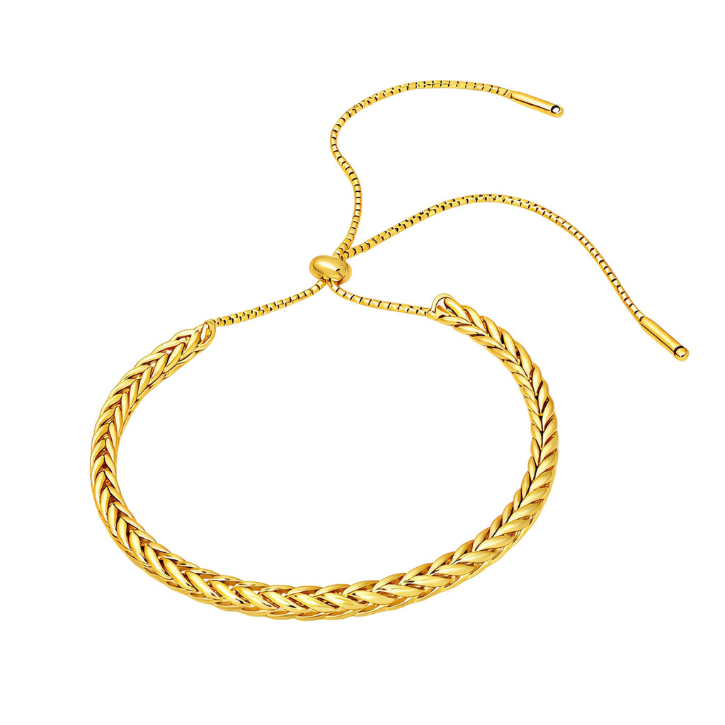 Gold Plated Braided Chain Adjustable Bracelet