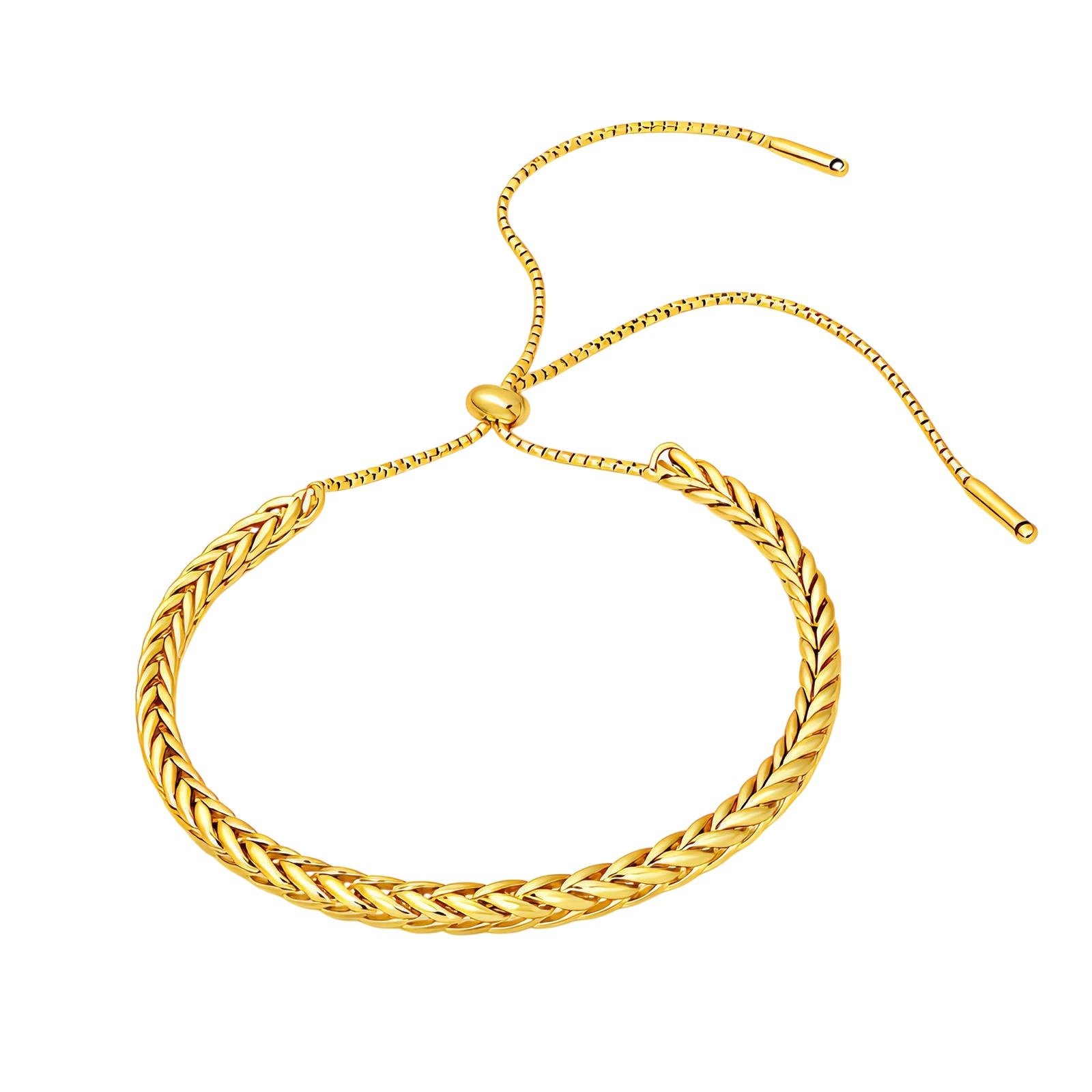 Gold Plated Braided Chain Adjustable Bracelet
