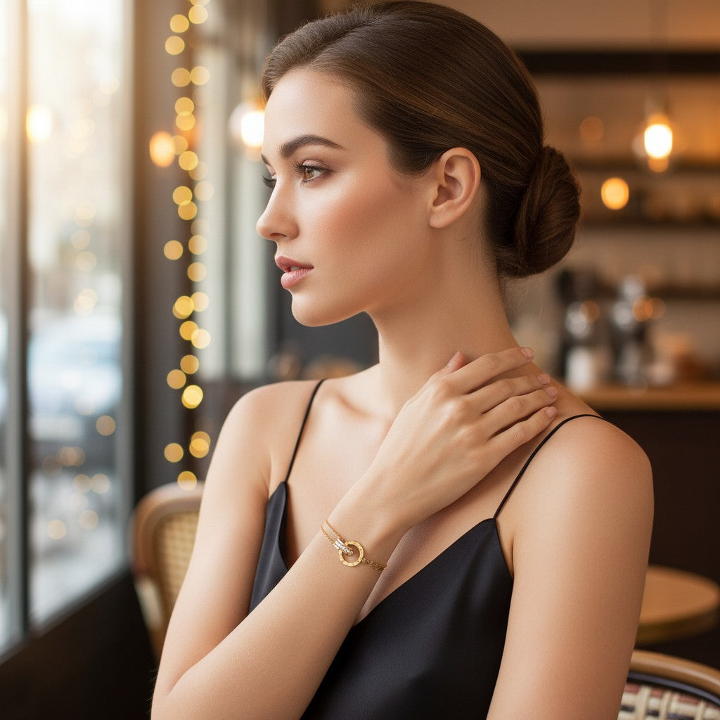 Zircon Roman Numeral Bracelet|Ankle