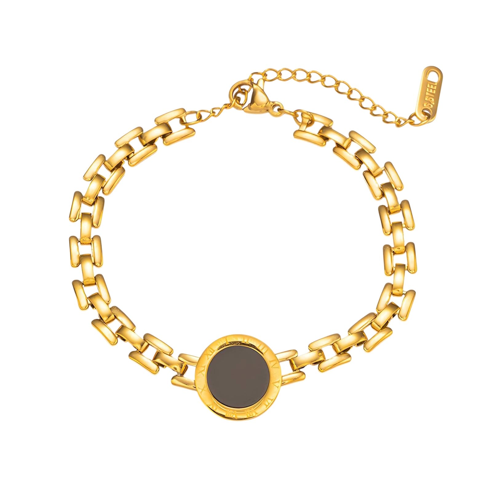 Gold Roman Numeral Chain Bracelet
