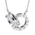 Silver Roman Numeral Pendant Necklace