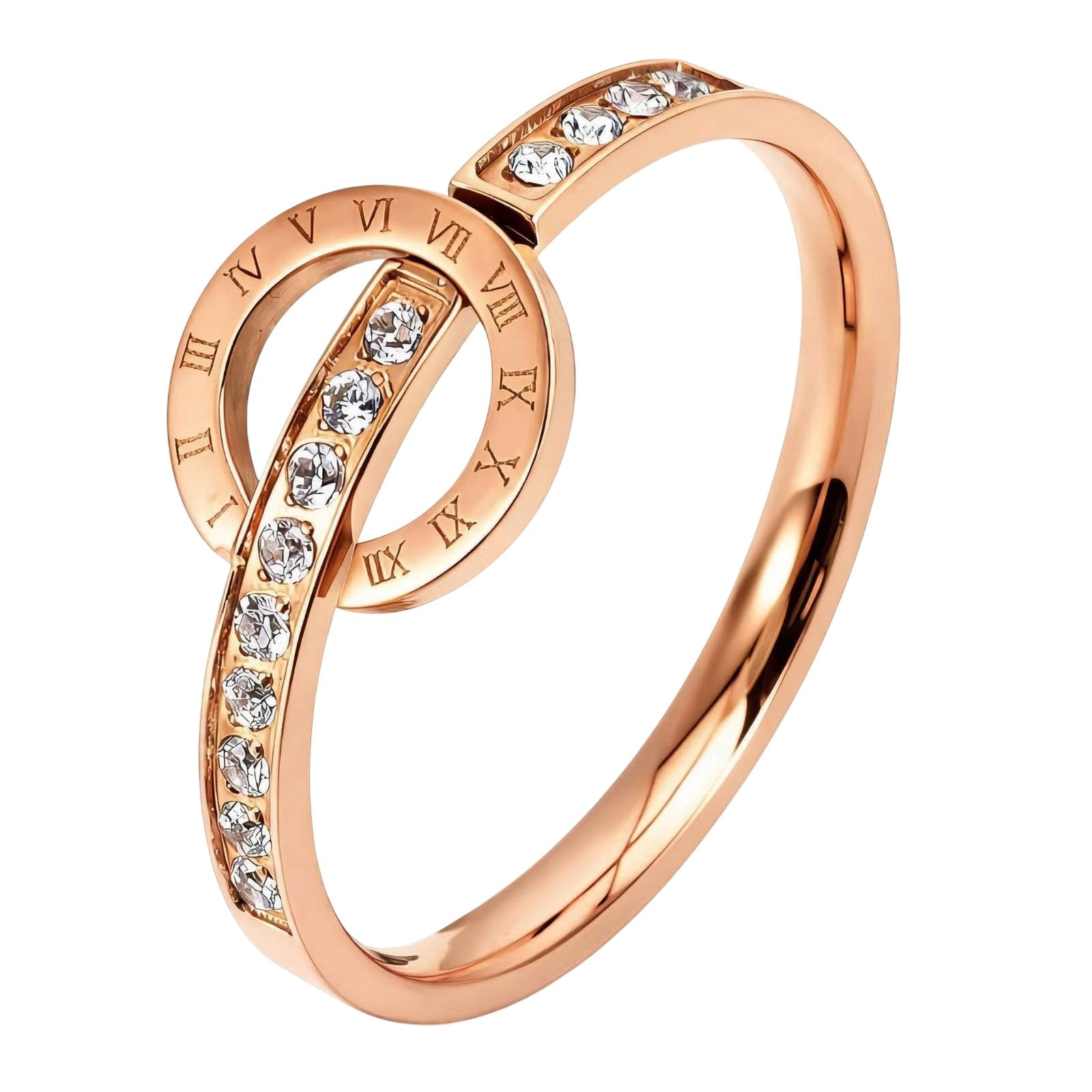 Rose Gold Roman Circle Crystal Bracelet