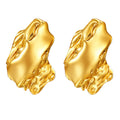 Gold Organic Statement Earrings