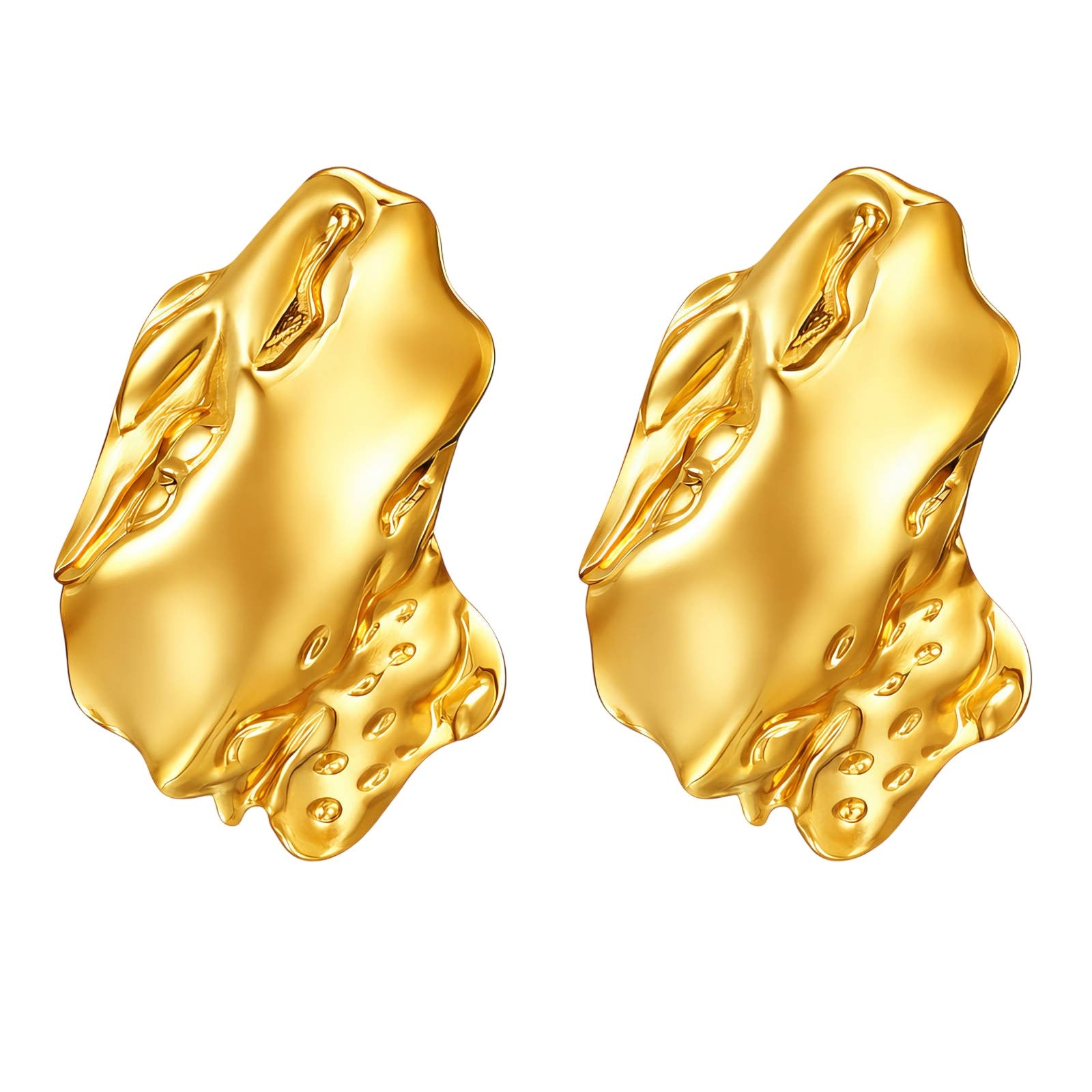Gold Organic Statement Earrings