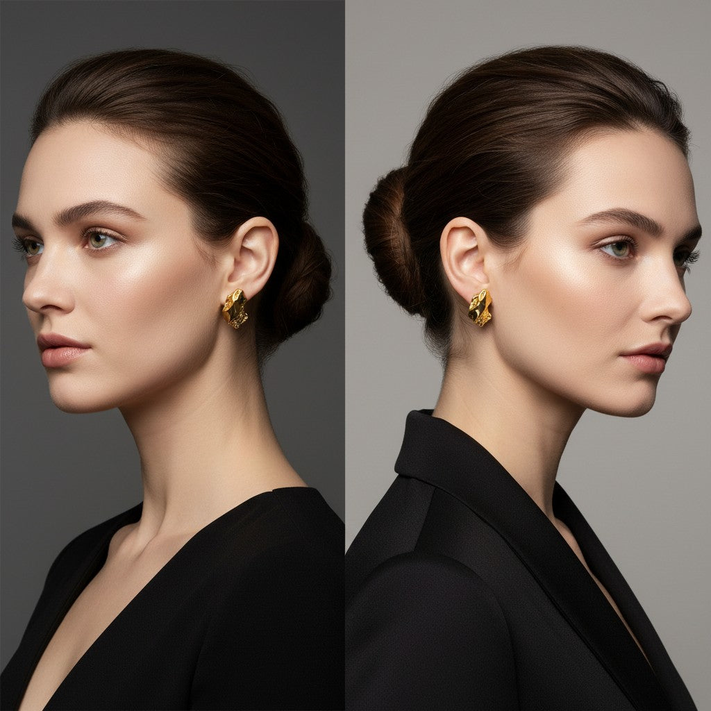 Gold Curve Earrings