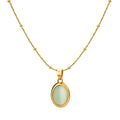 Minimalist Green Stone Pendant Necklace