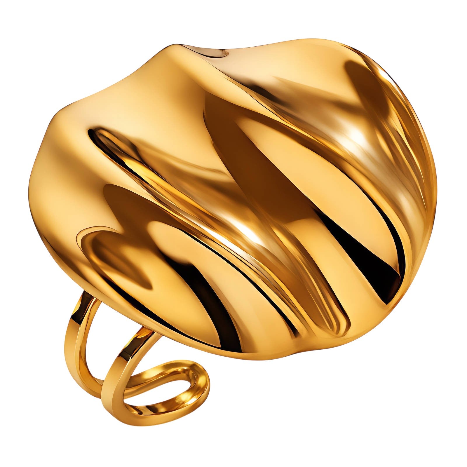 Gold Organic Statement Ring