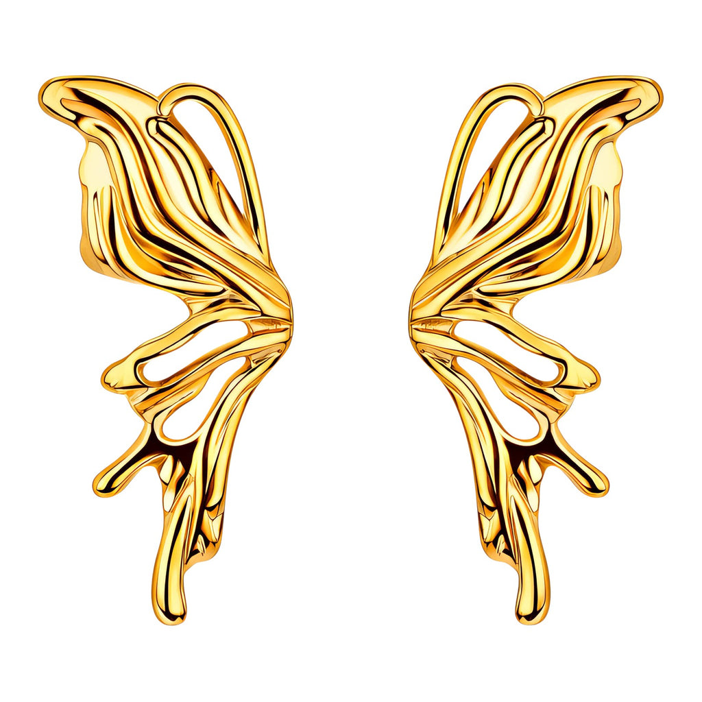 Golden Butterfly Statement Earrings