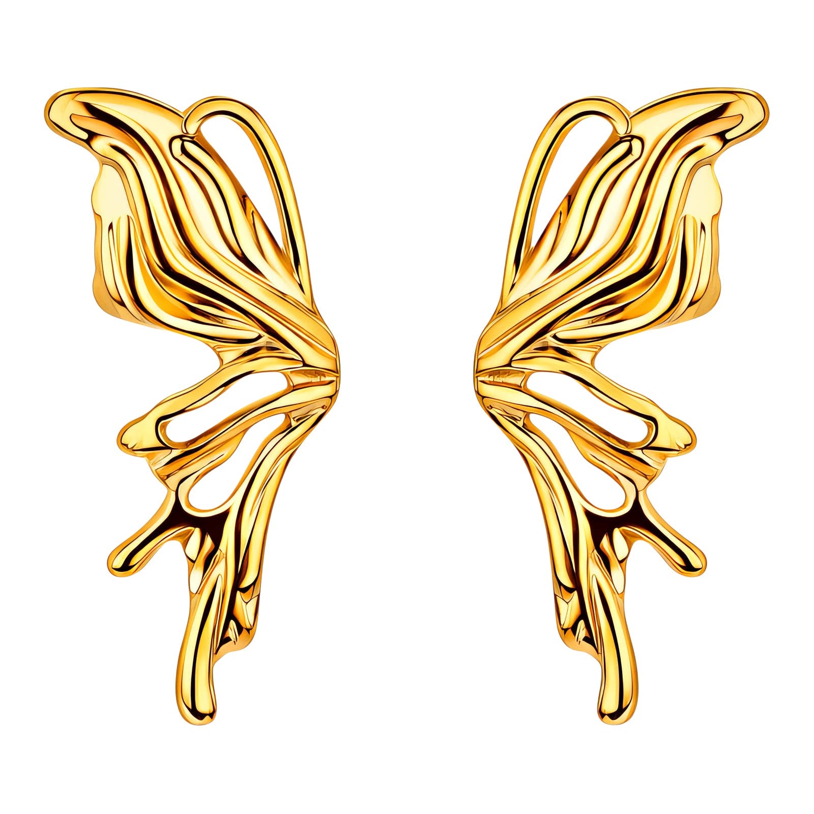 Golden Butterfly Statement Earrings