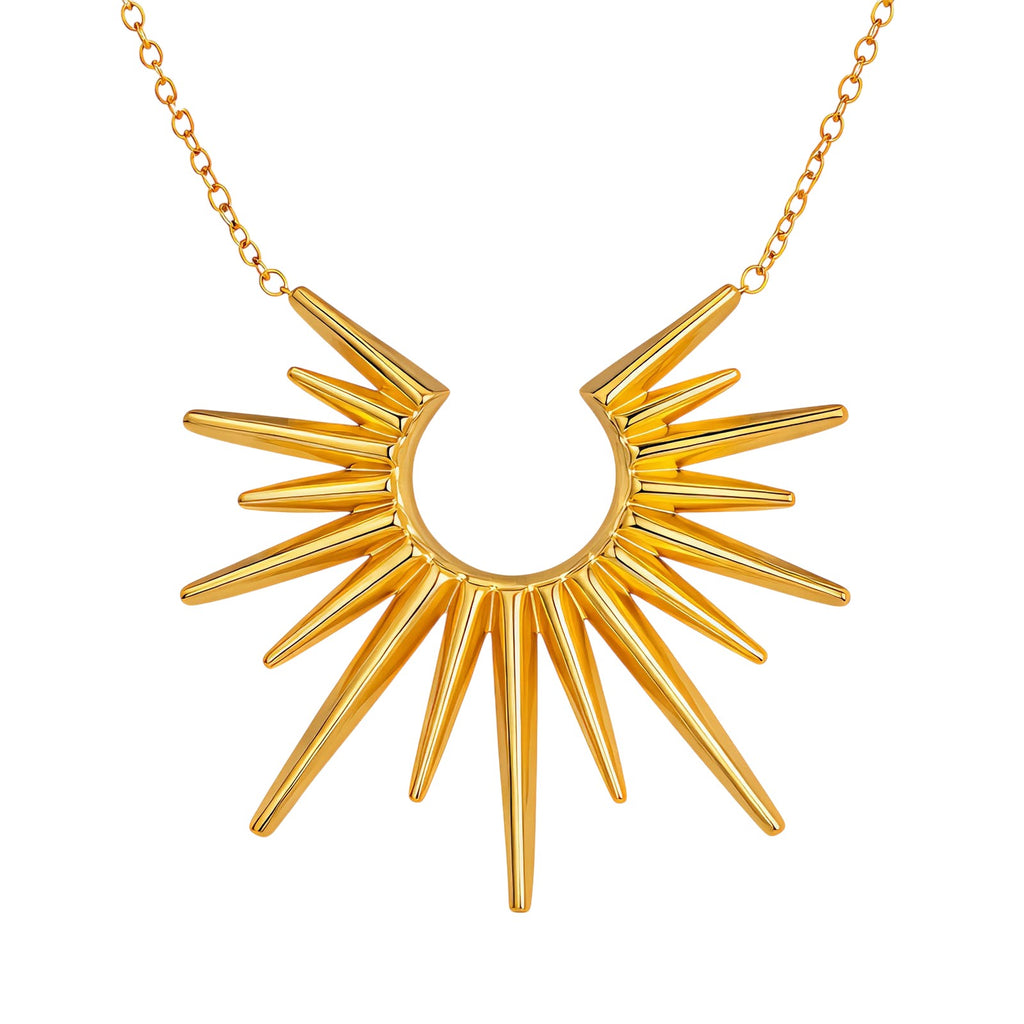 Golden Sunburst Statement Necklace