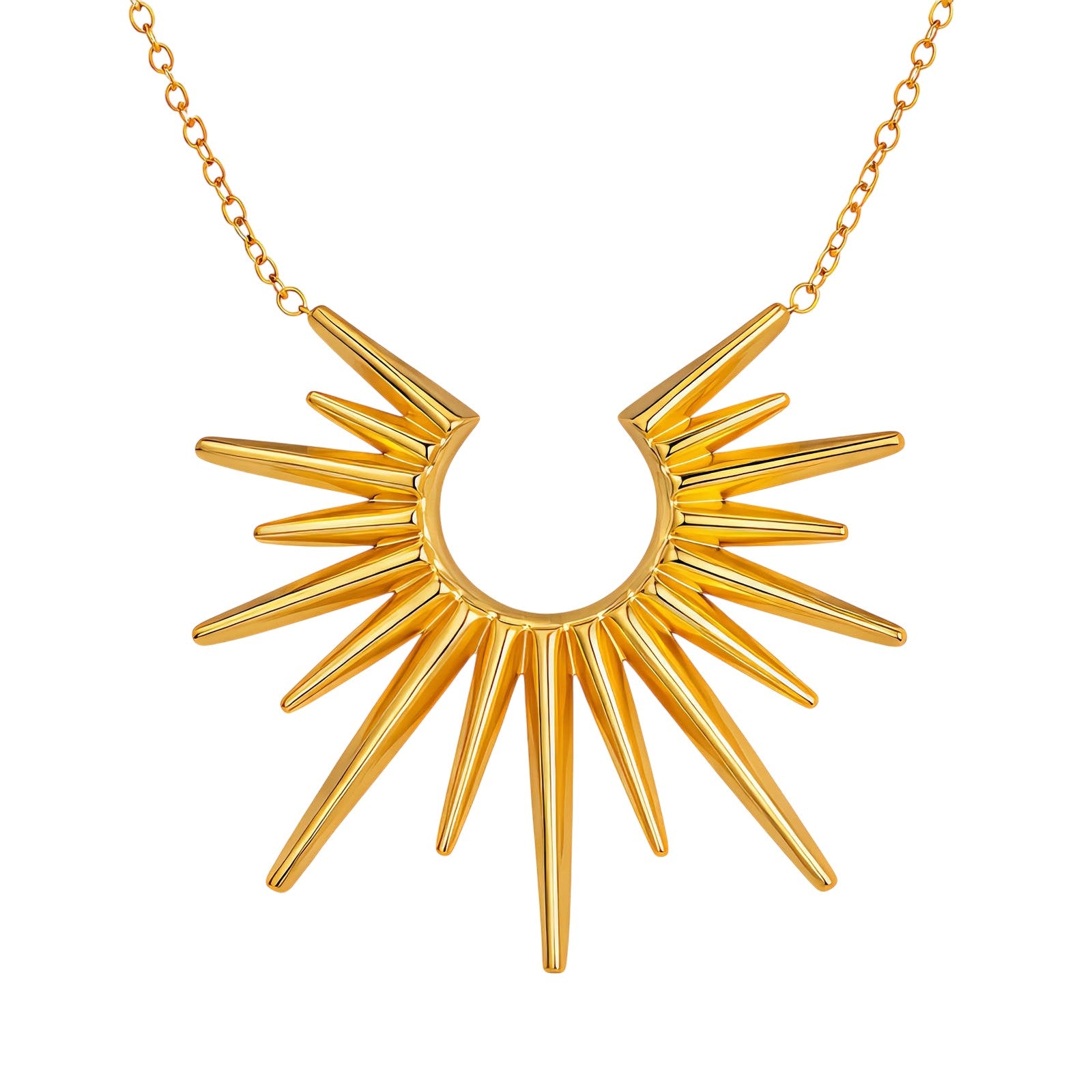 Golden Sunburst Statement Necklace