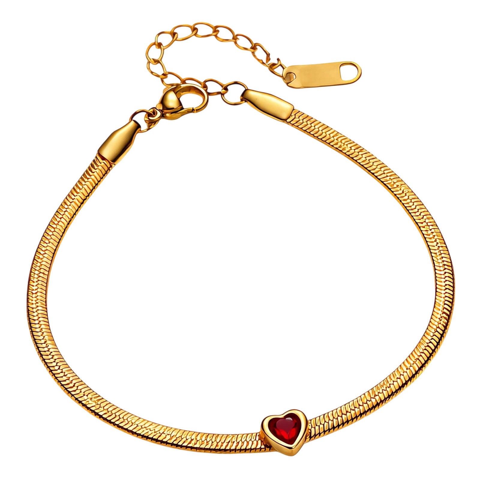 Golden Heart Charm Bracelet