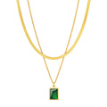 Emerald Layered Necklace Set