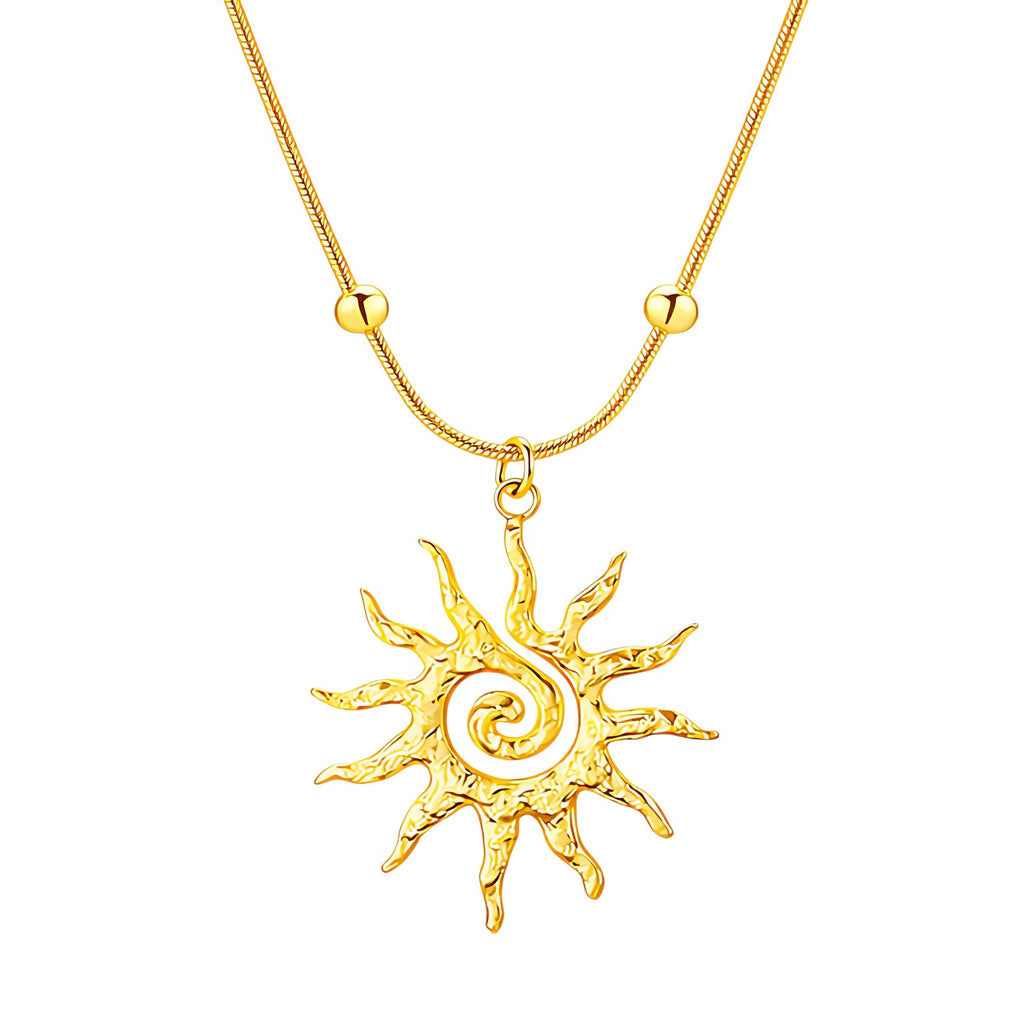 Golden Sun Pendant Necklace