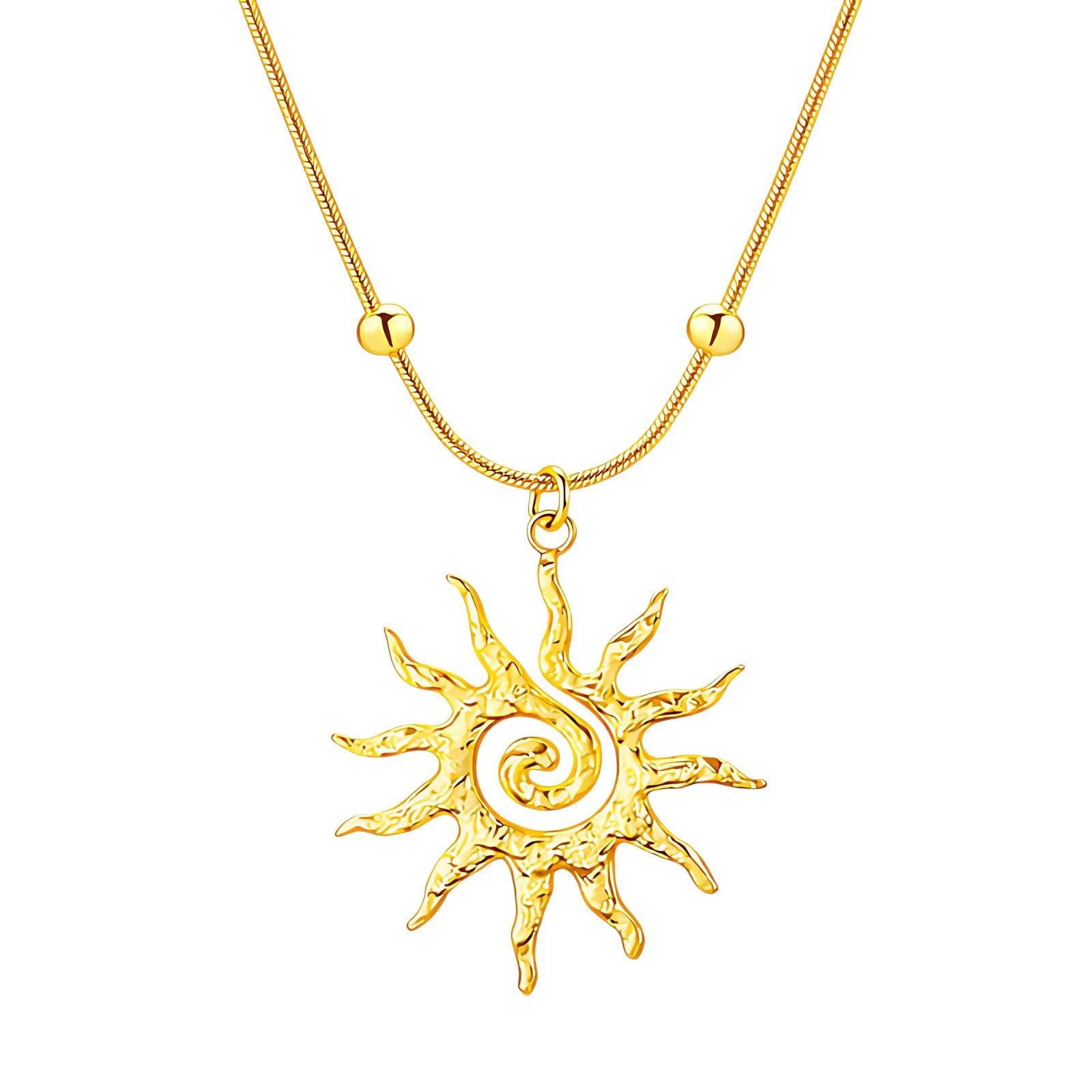 Golden Sun Pendant Necklace