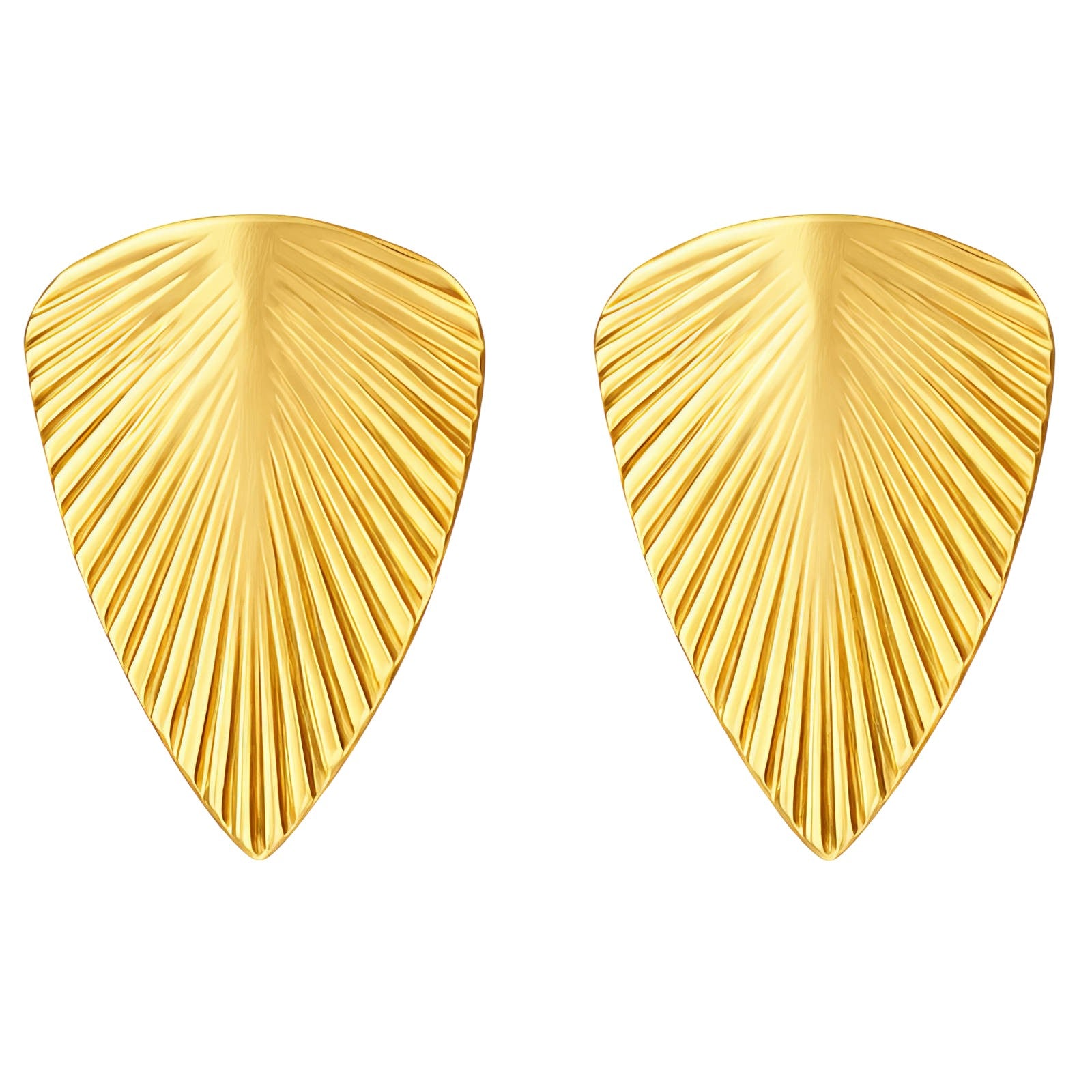 Golden Textured Statement Earrings