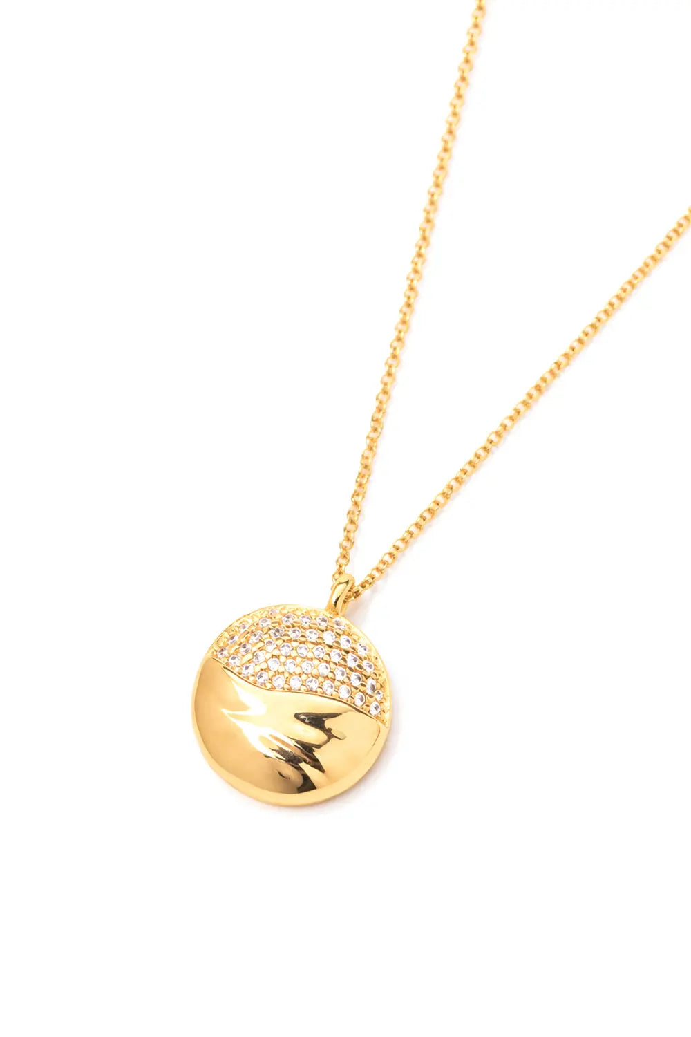 Jewelry Set Half Pavé Earring & Necklace Set | 18k Gold Plated