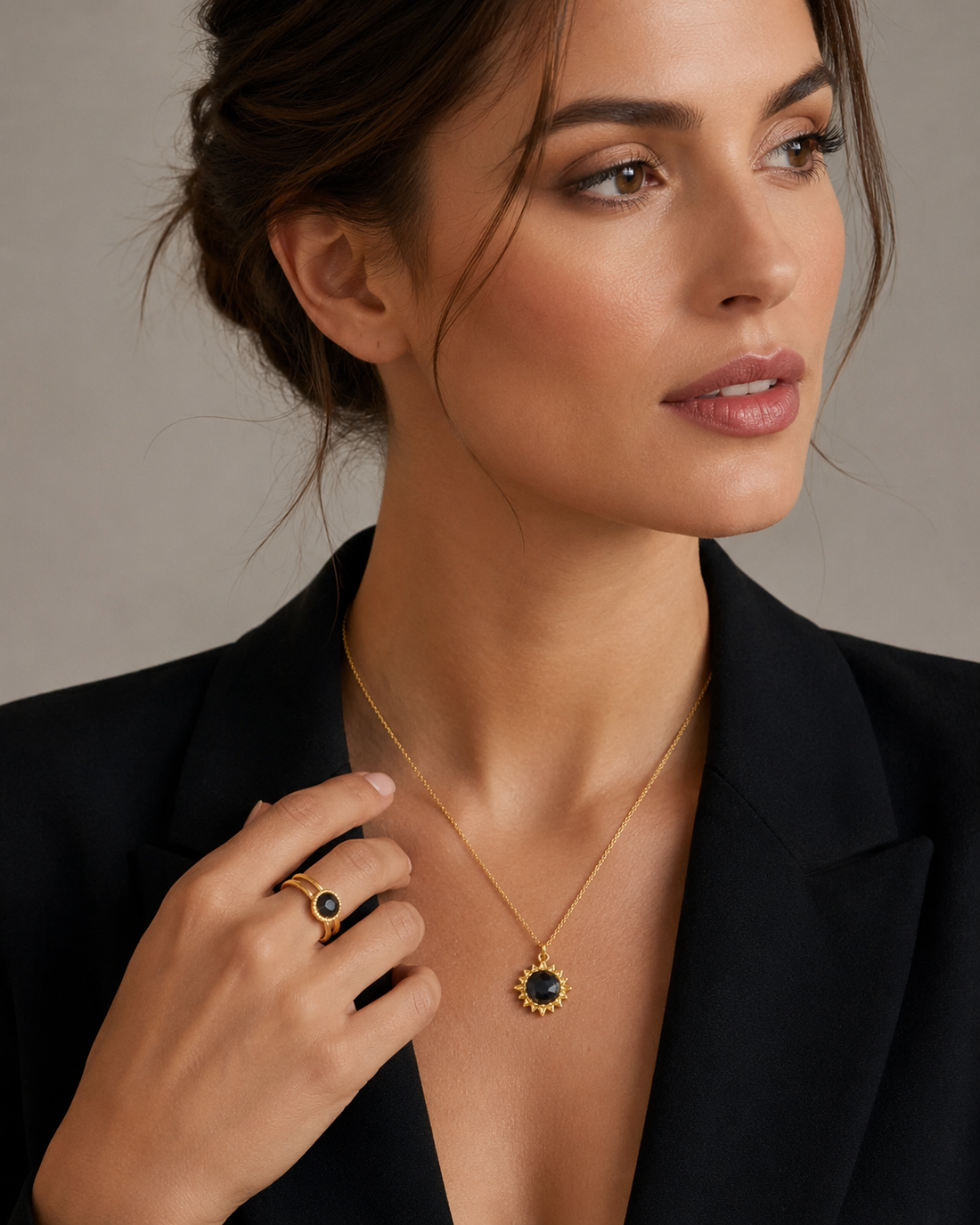 Deep Blue Agate Coin Jewelry Set