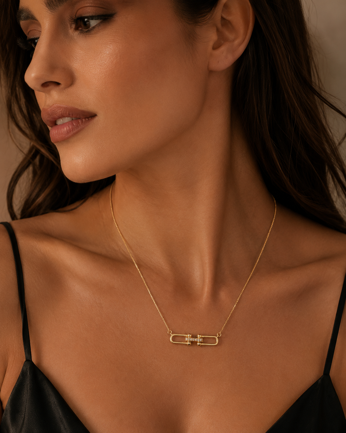 Gold Pave Double-Link Lux 925 Sterling Necklace