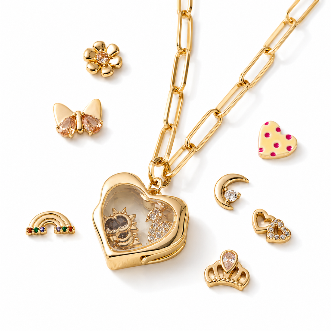 kitty Zircon Charm for glass locket filler