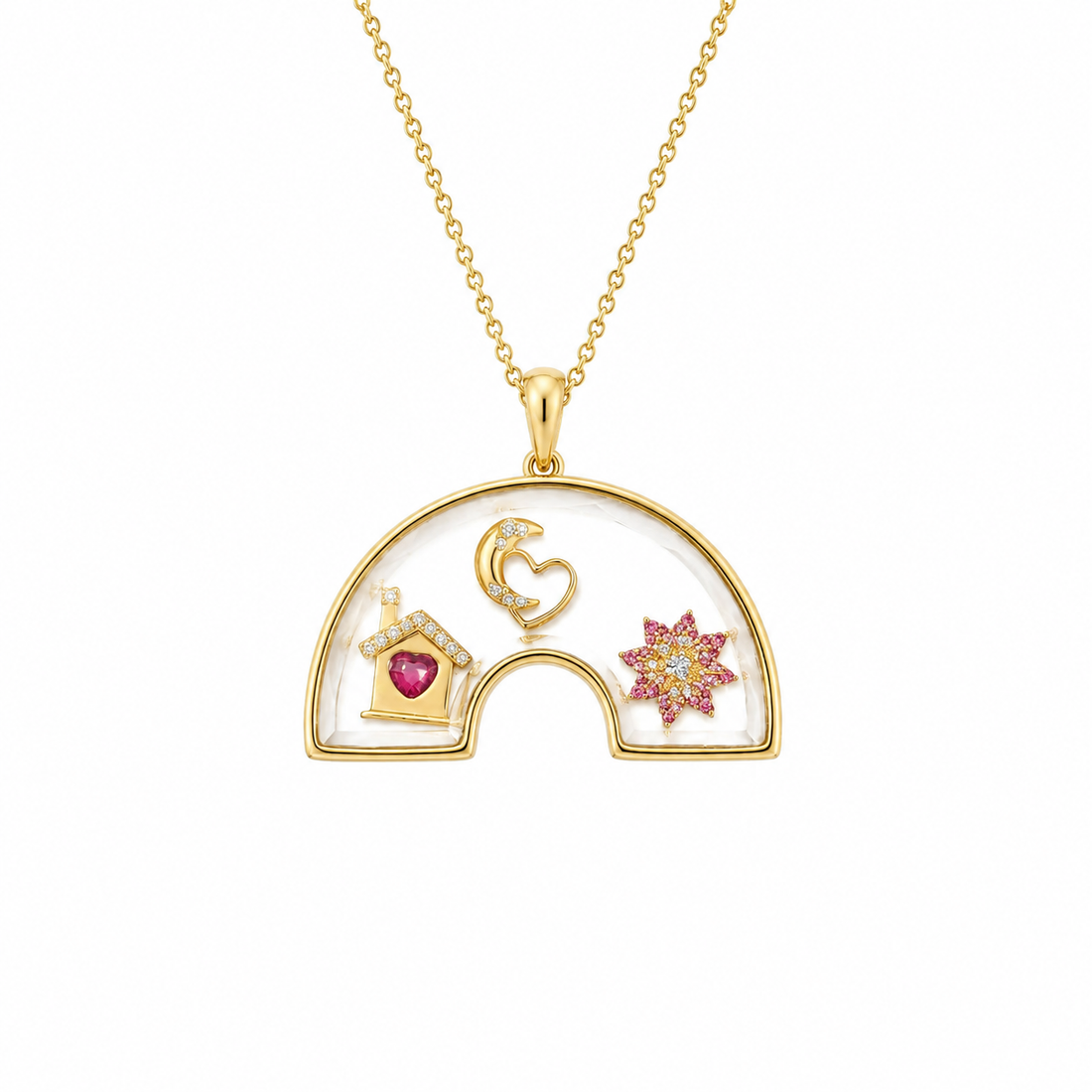 Chasing Rainbows Glass Locket Necklace