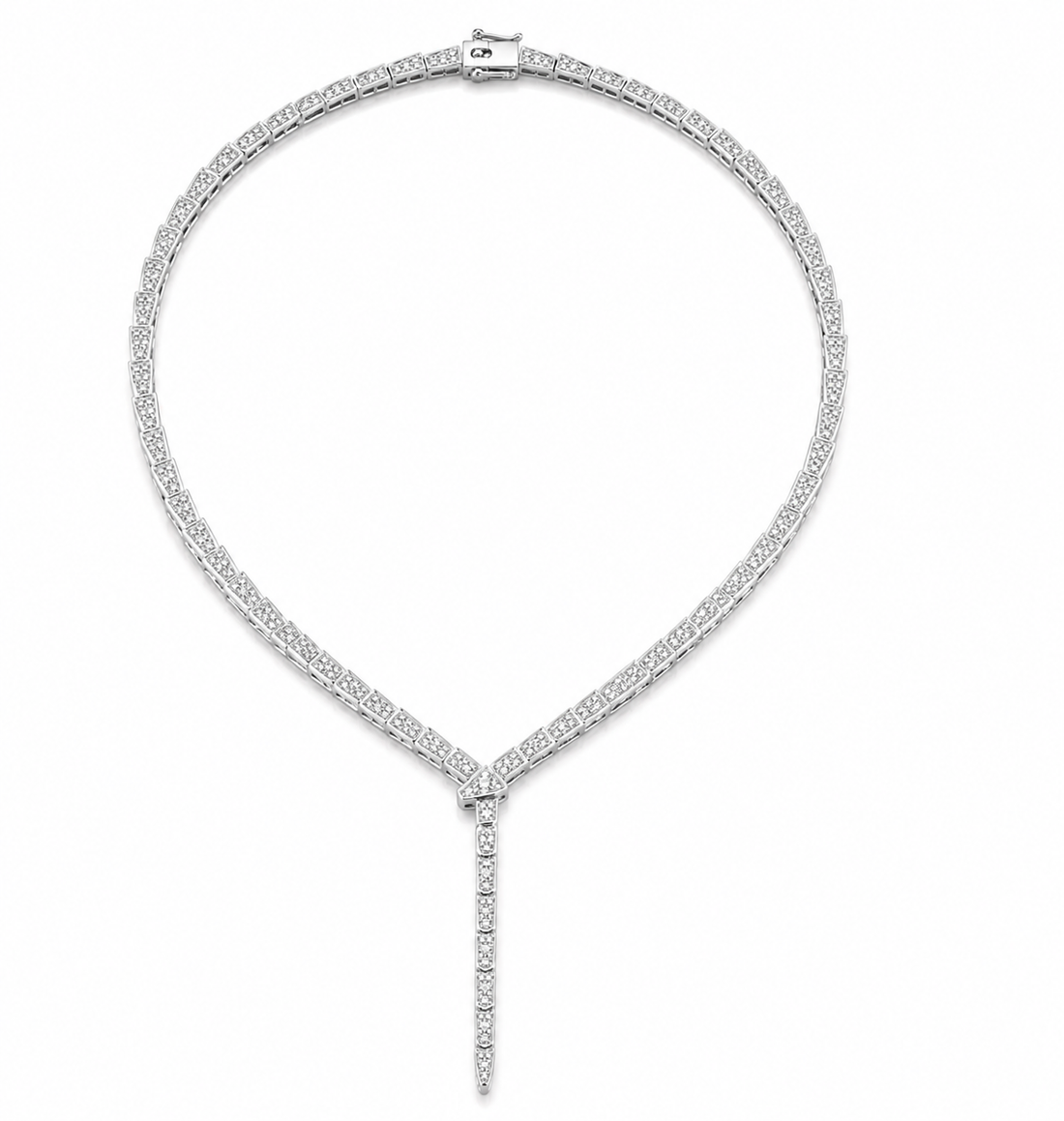 Crystal Zircon Snake Pendant Necklace