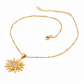 🌞 Sunburst Gold Necklace – 18K PVD Non-Tarnish Waterproof