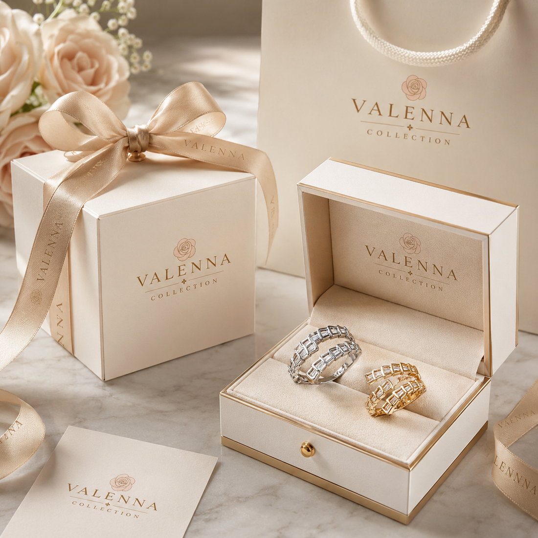 Gold Open Ring With Bezel