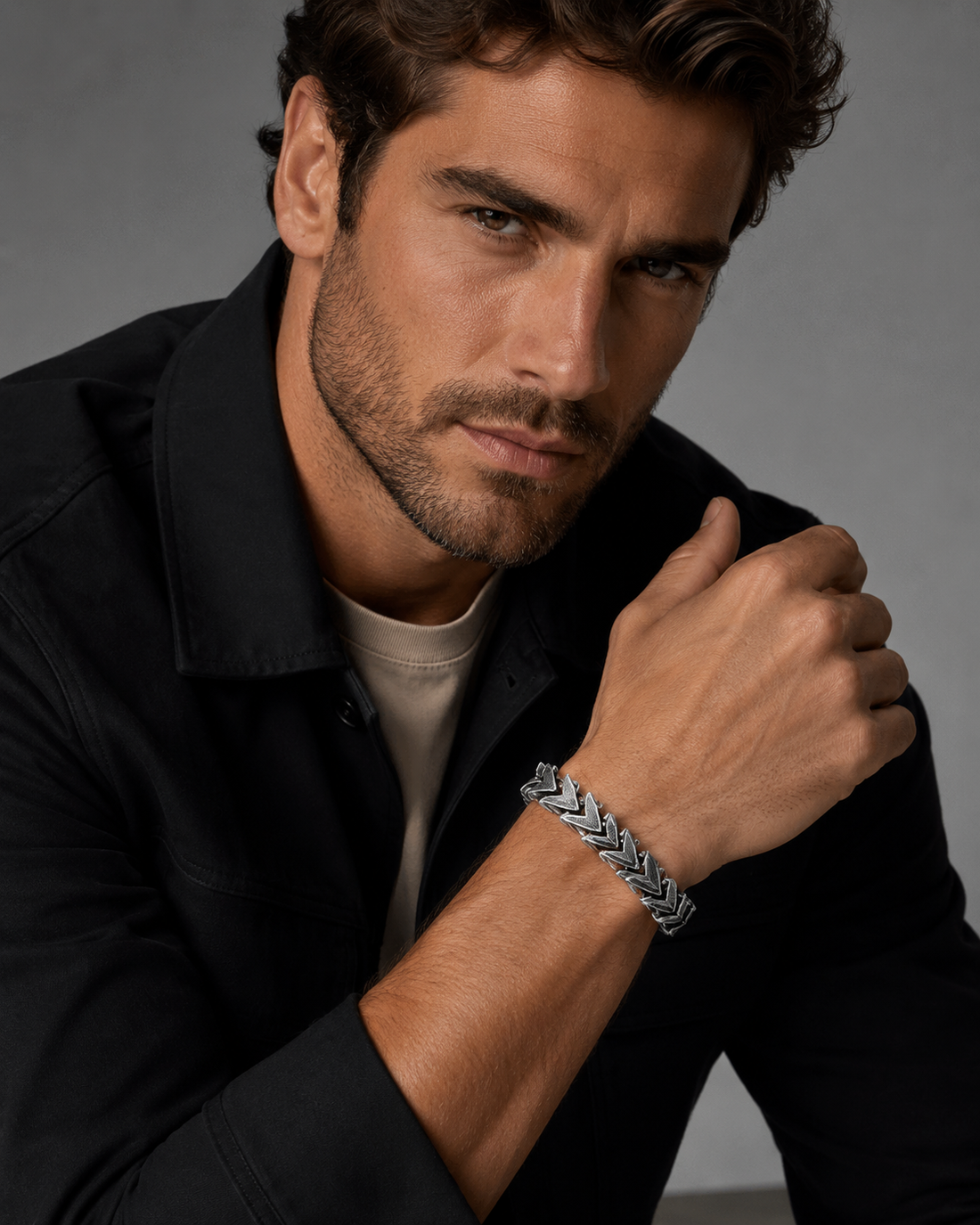 Men's Bracelet Punk Geometric Steel 21CM