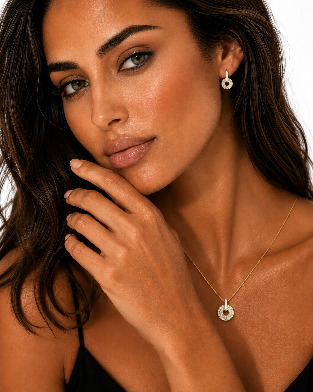 Round Lux 925 Sterling Jewelry Set