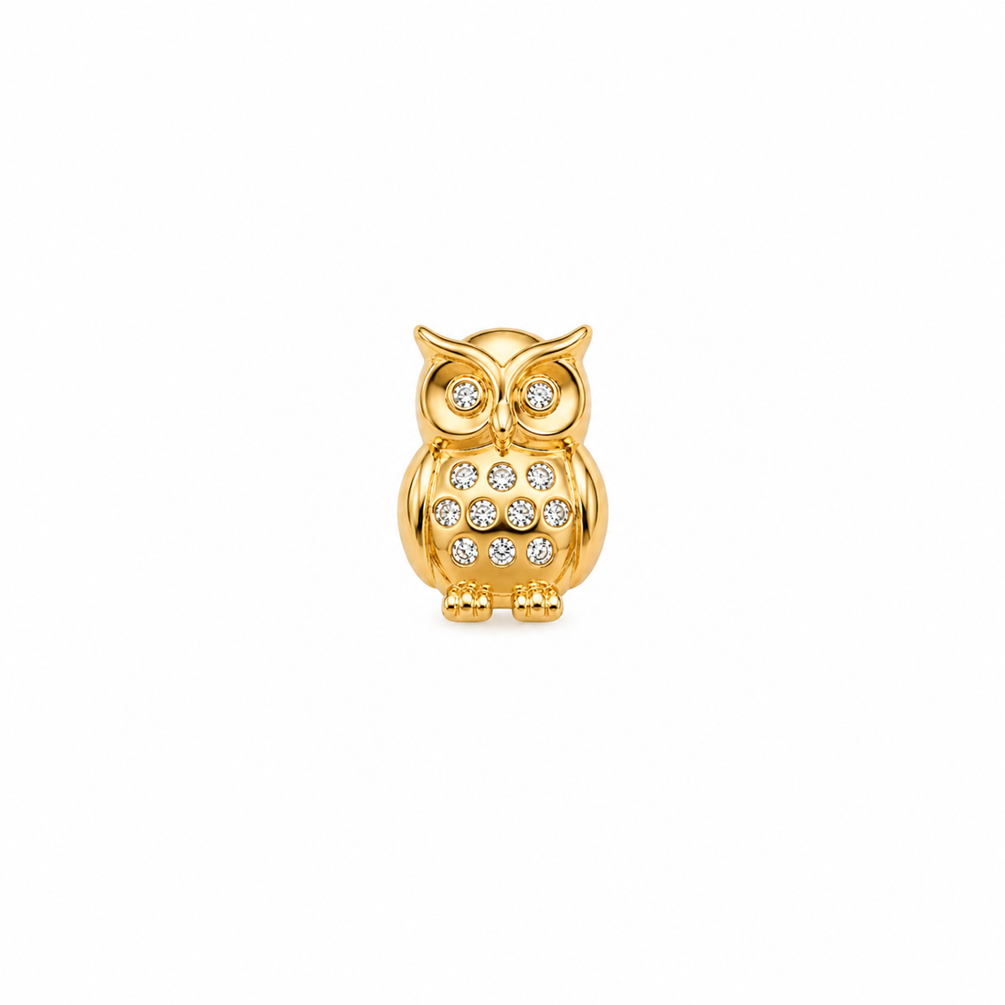 Owl Zircon Charm for glass locket filler