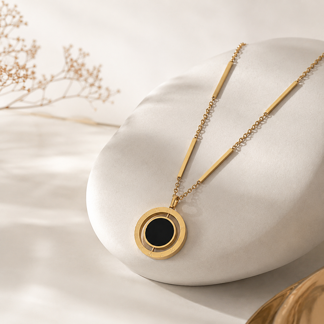 Roman Numeral Long Chain Necklace