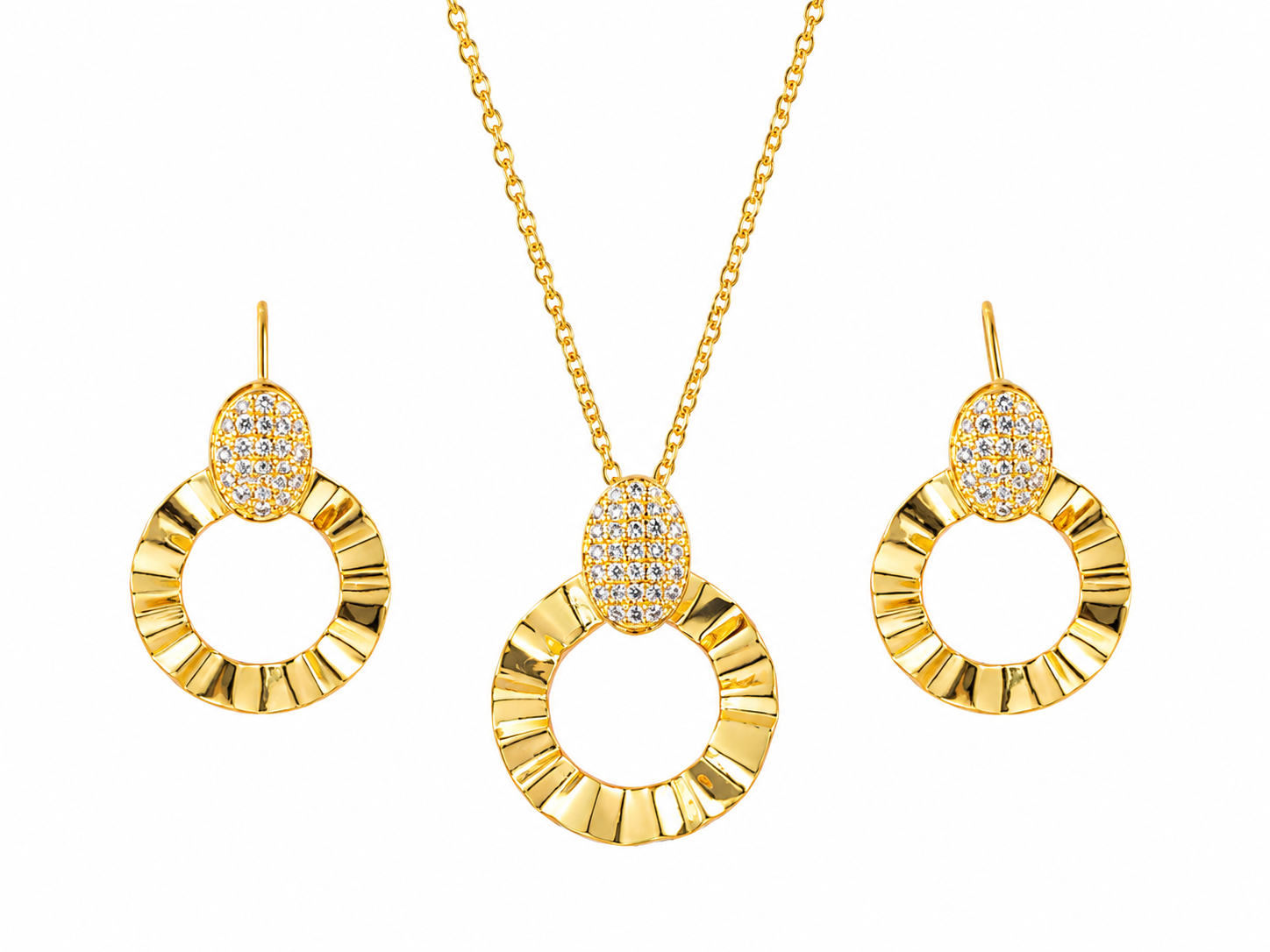 Geometric Rhinestone Jewelry Set 316 Stainless Steel