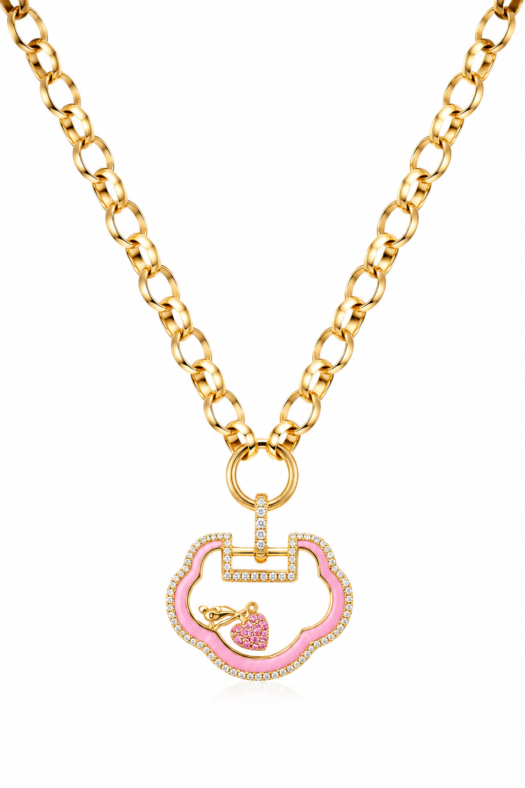 Kitty Glass Locket Necklace Pendant