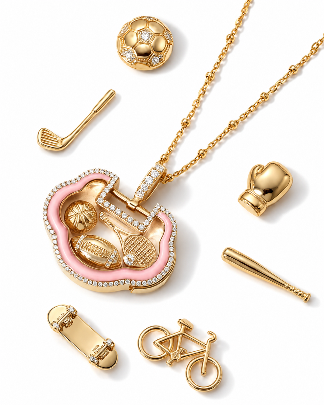 Kitty Glass Locket Necklace Pendant