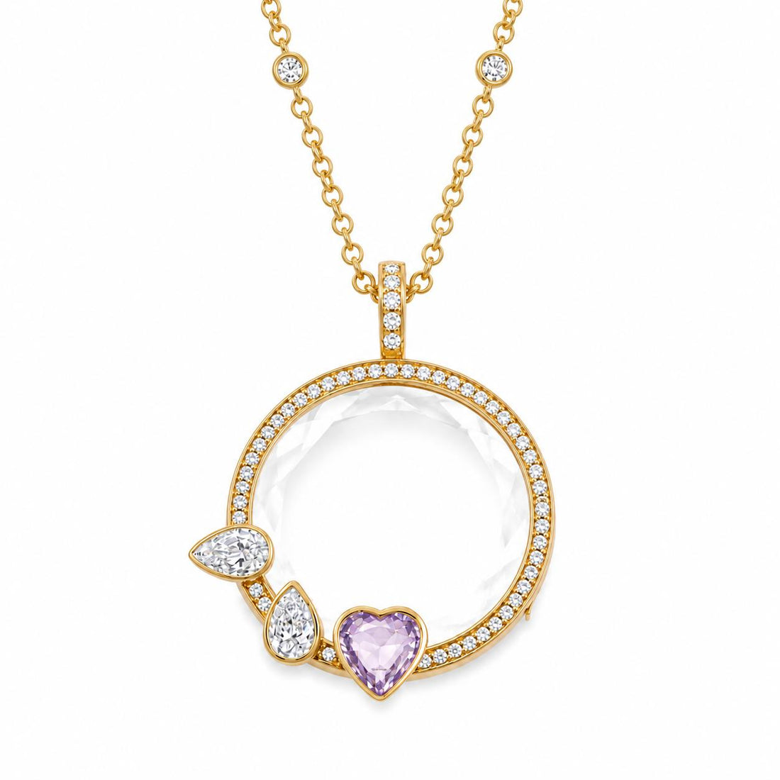 Violet Amour Glass Locket Necklace